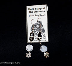 Handmade earrings- zebra beads